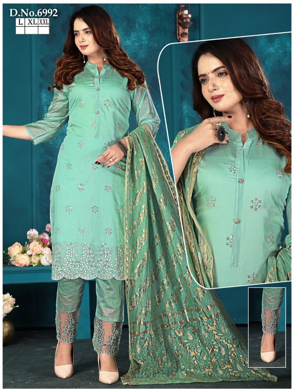 CHST8- Chanderi cotton suit