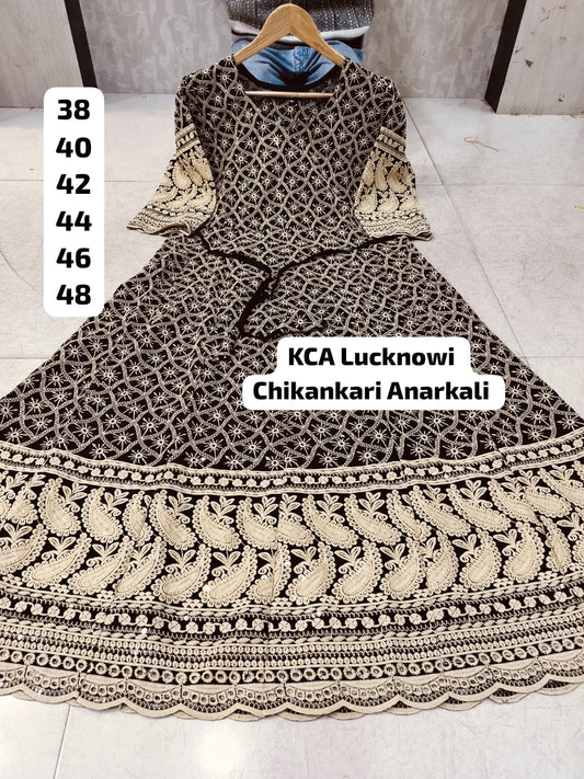 Chikankari anarkali Gown