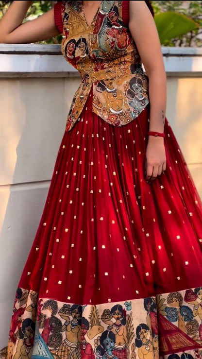 DLEH1- Kalamkari Lehenga