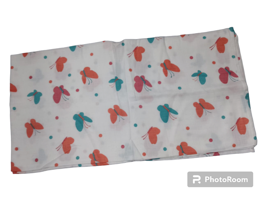 DBABST2- Butterfly print newborn baby swaddles